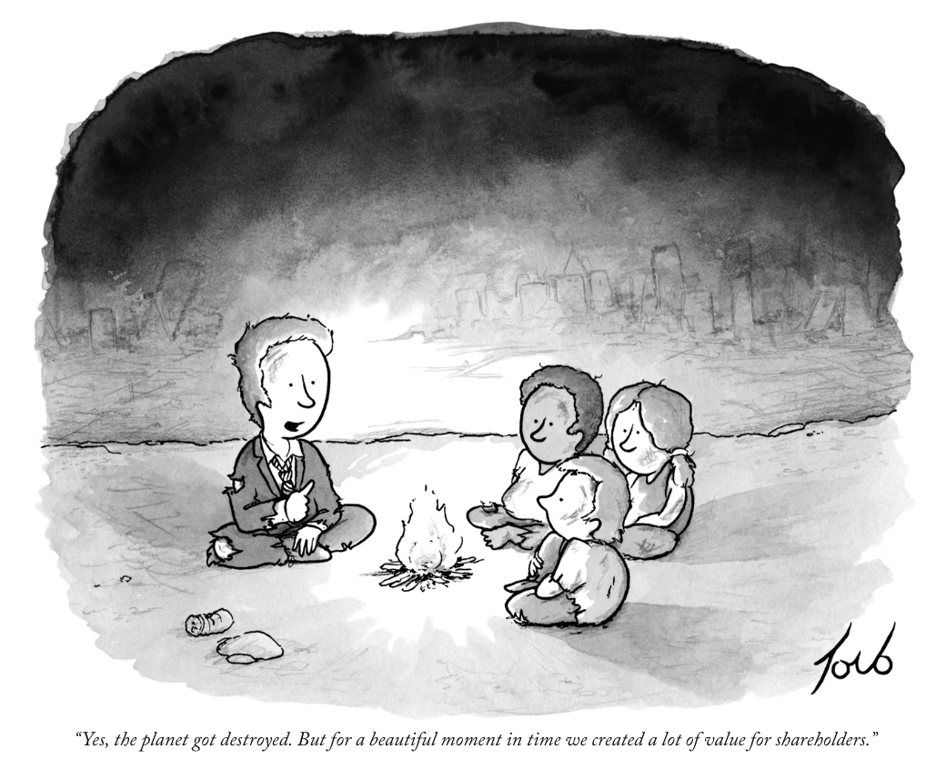 “Yes, the planet got destroyed. But for a beautiful moment in time we created a lot of value for shareholders.”